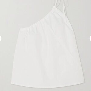 DEIJI STUDIOS One-shoulder organic cotton-poplin top Size S